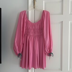 STAUD pink bow dress size small